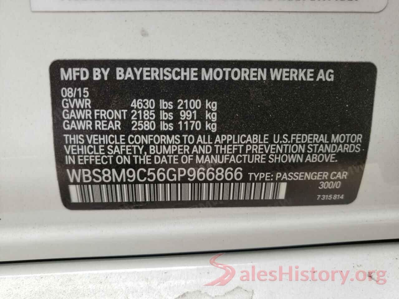 WBS8M9C56GP966866 2016 BMW M3