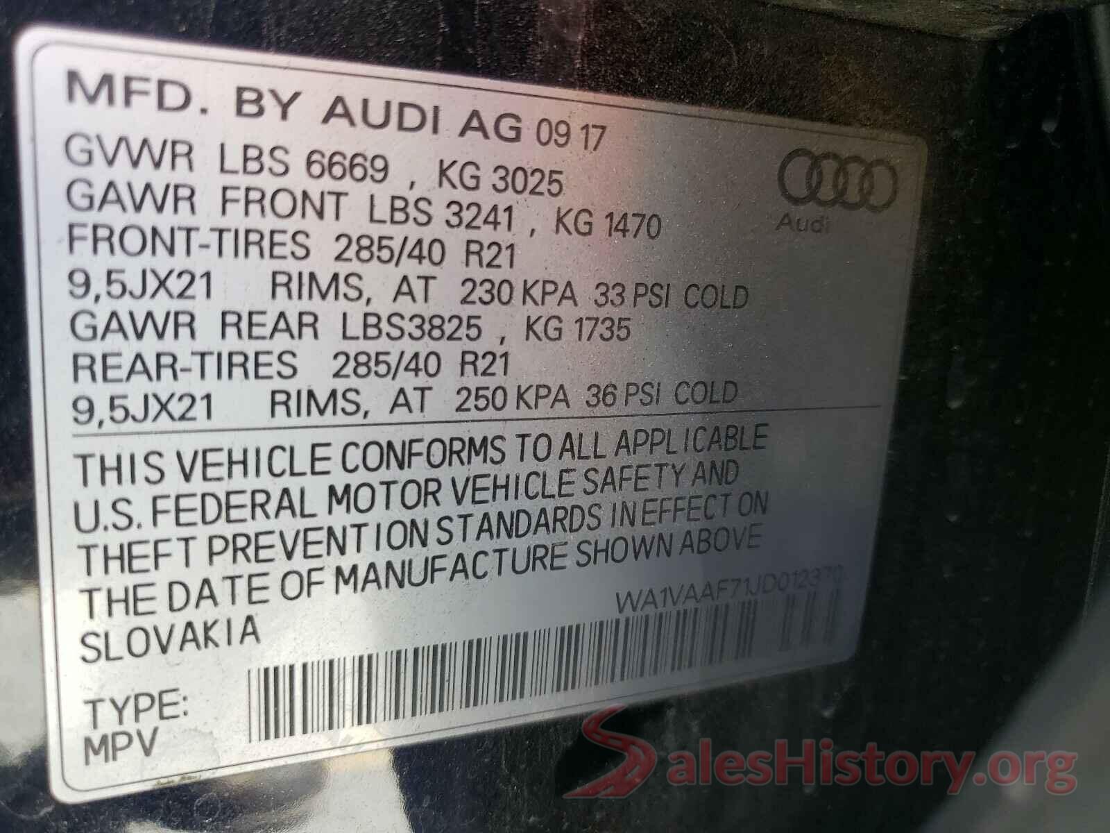 WA1VAAF71JD012370 2018 AUDI Q7