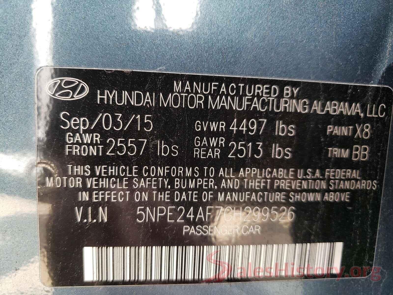 5NPE24AF7GH299526 2016 HYUNDAI SONATA