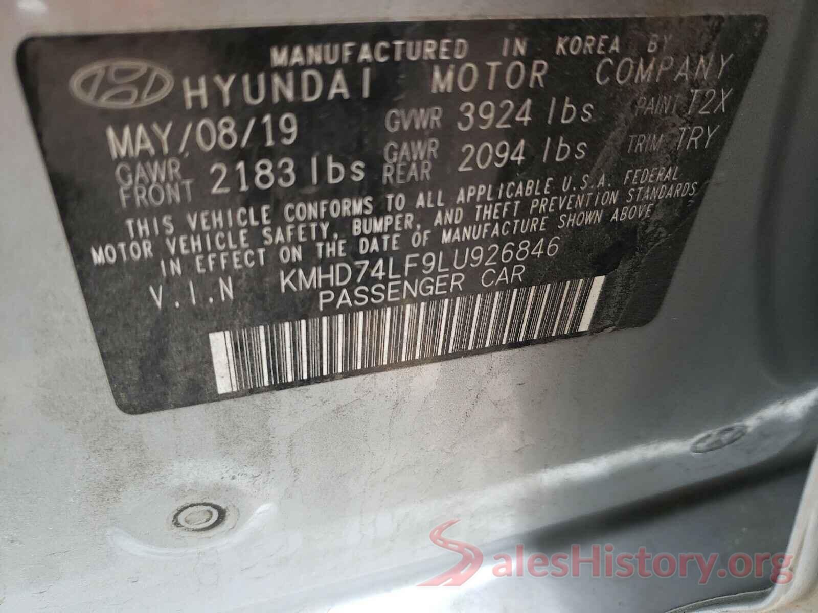 KMHD74LF9LU926846 2020 HYUNDAI ELANTRA