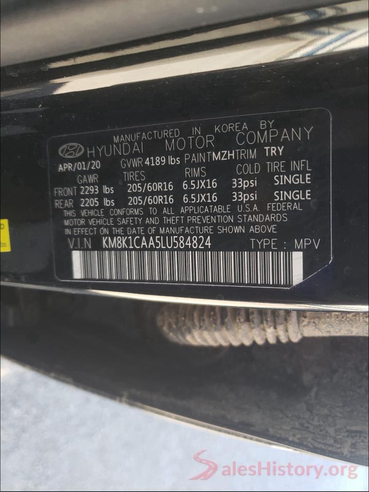 KM8K1CAA5LU584824 2020 HYUNDAI KONA