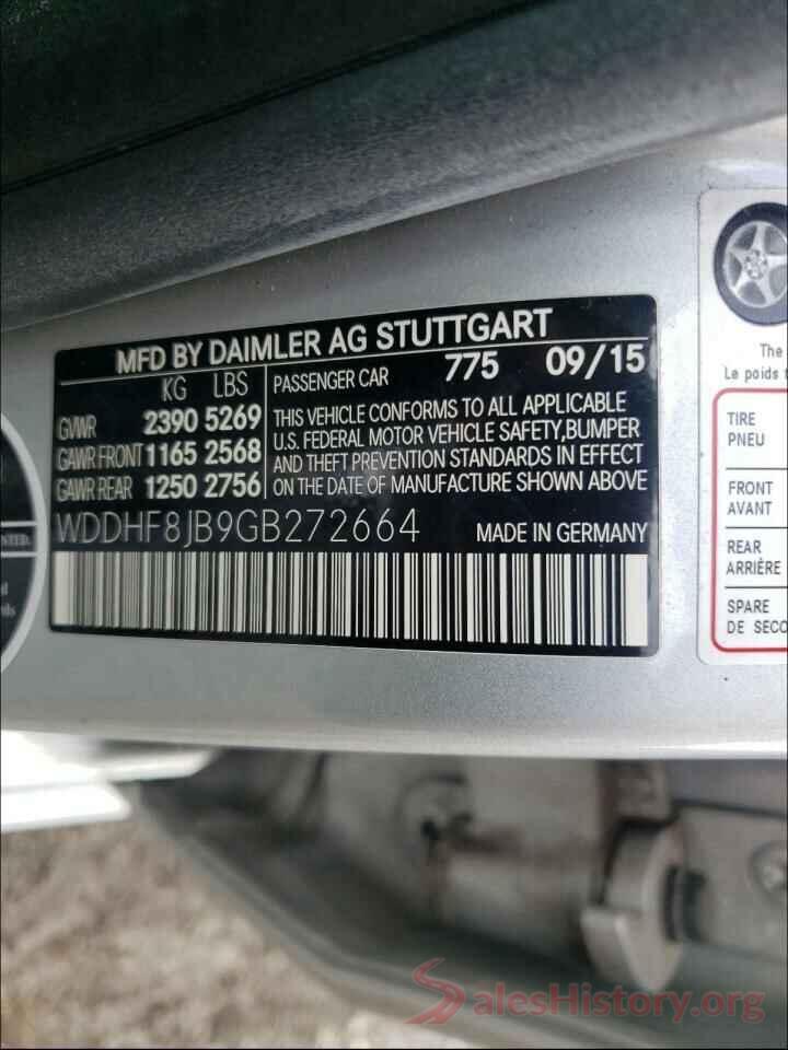 WDDHF8JB9GB272664 2016 MERCEDES-BENZ E-CLASS