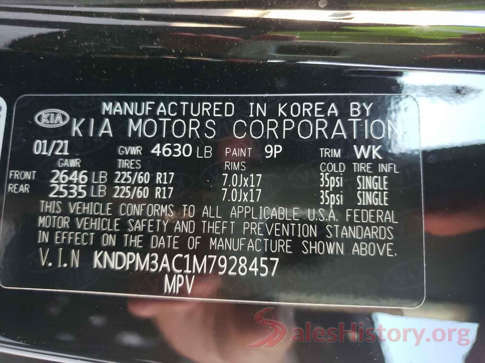 KNDPM3AC1M7928457 2021 KIA SPORTAGE