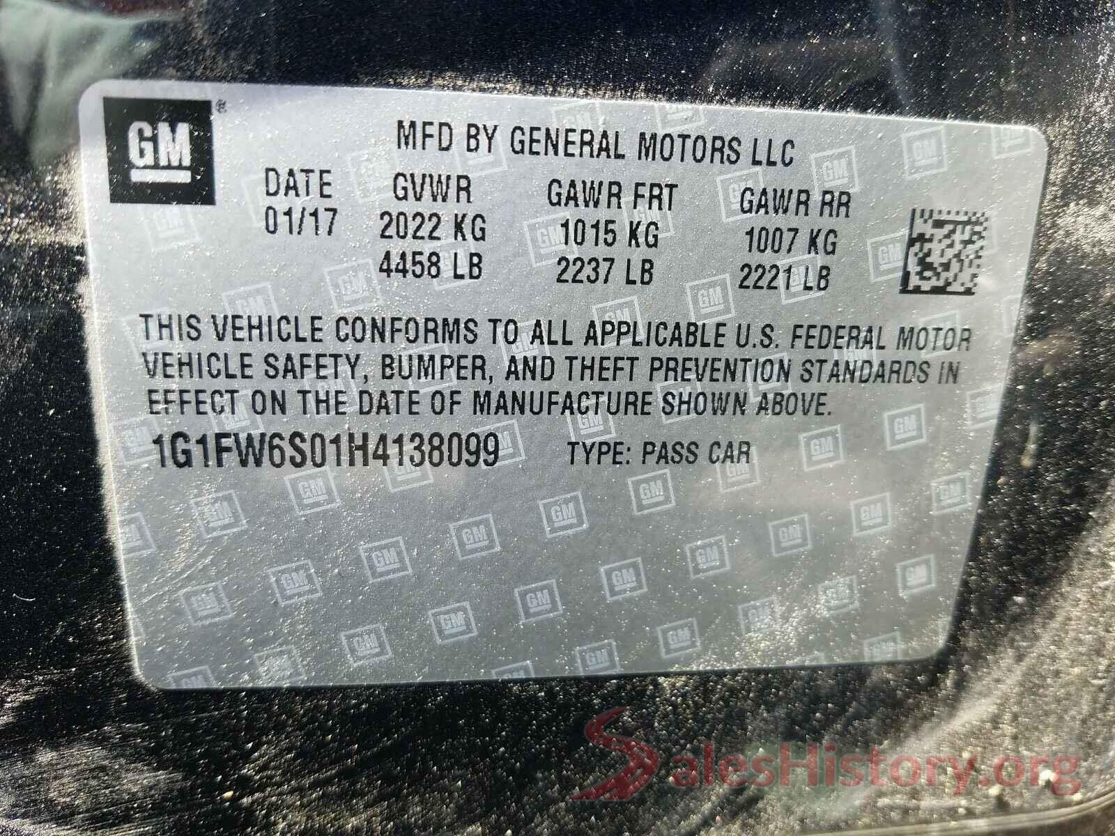 1G1FW6S01H4138099 2017 CHEVROLET BOLT