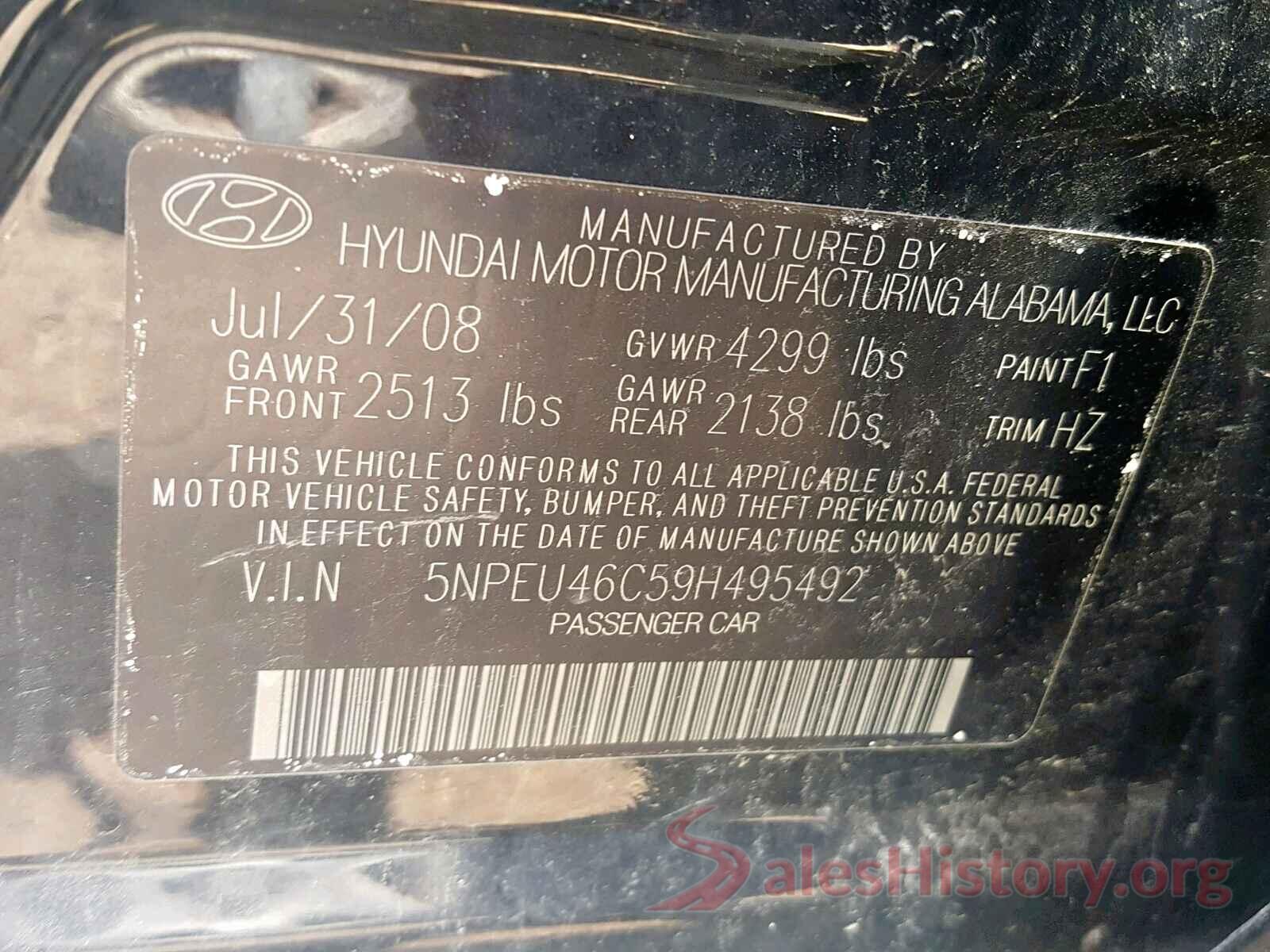 5NPEU46C59H495492 2009 HYUNDAI SONATA