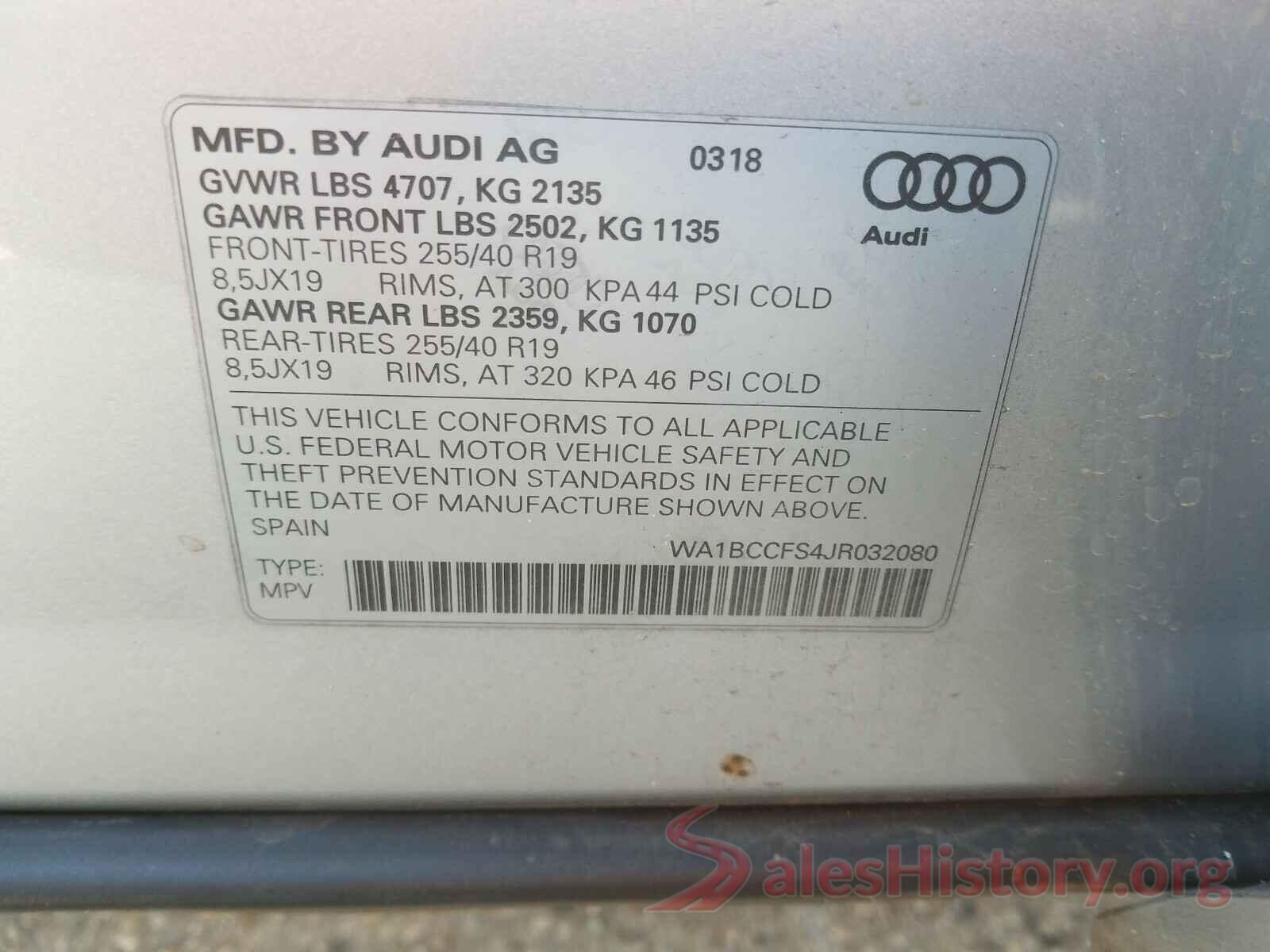 WA1BCCFS4JR032080 2018 AUDI Q3