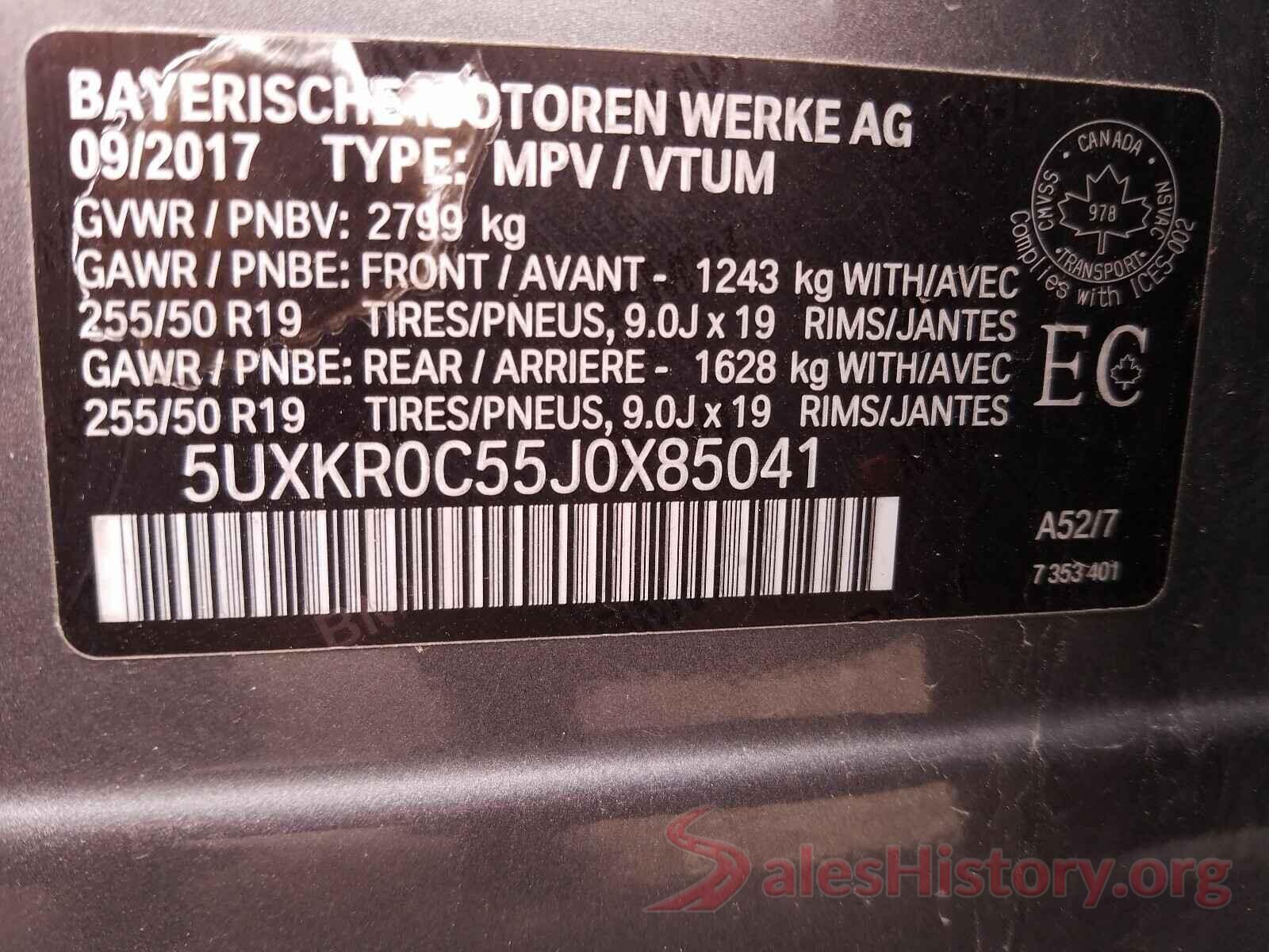 5UXKR0C55J0X85041 2018 BMW X5