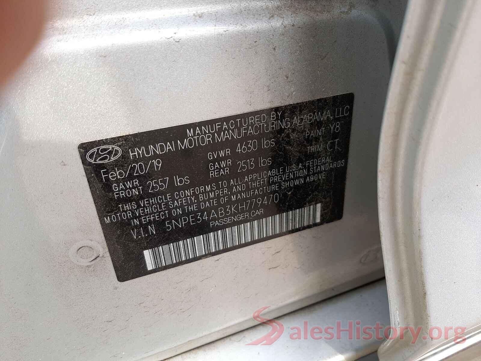 5NPE34AB3KH779470 2019 HYUNDAI SONATA