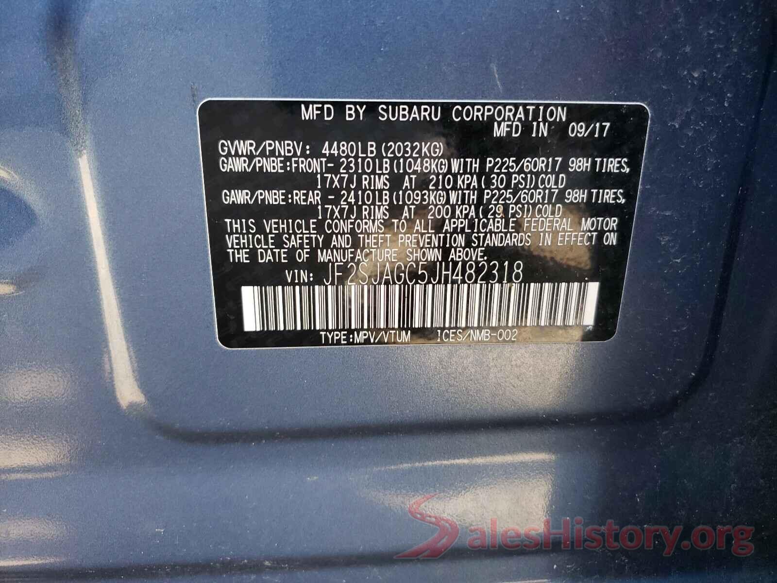 JF2SJAGC5JH482318 2018 SUBARU FORESTER