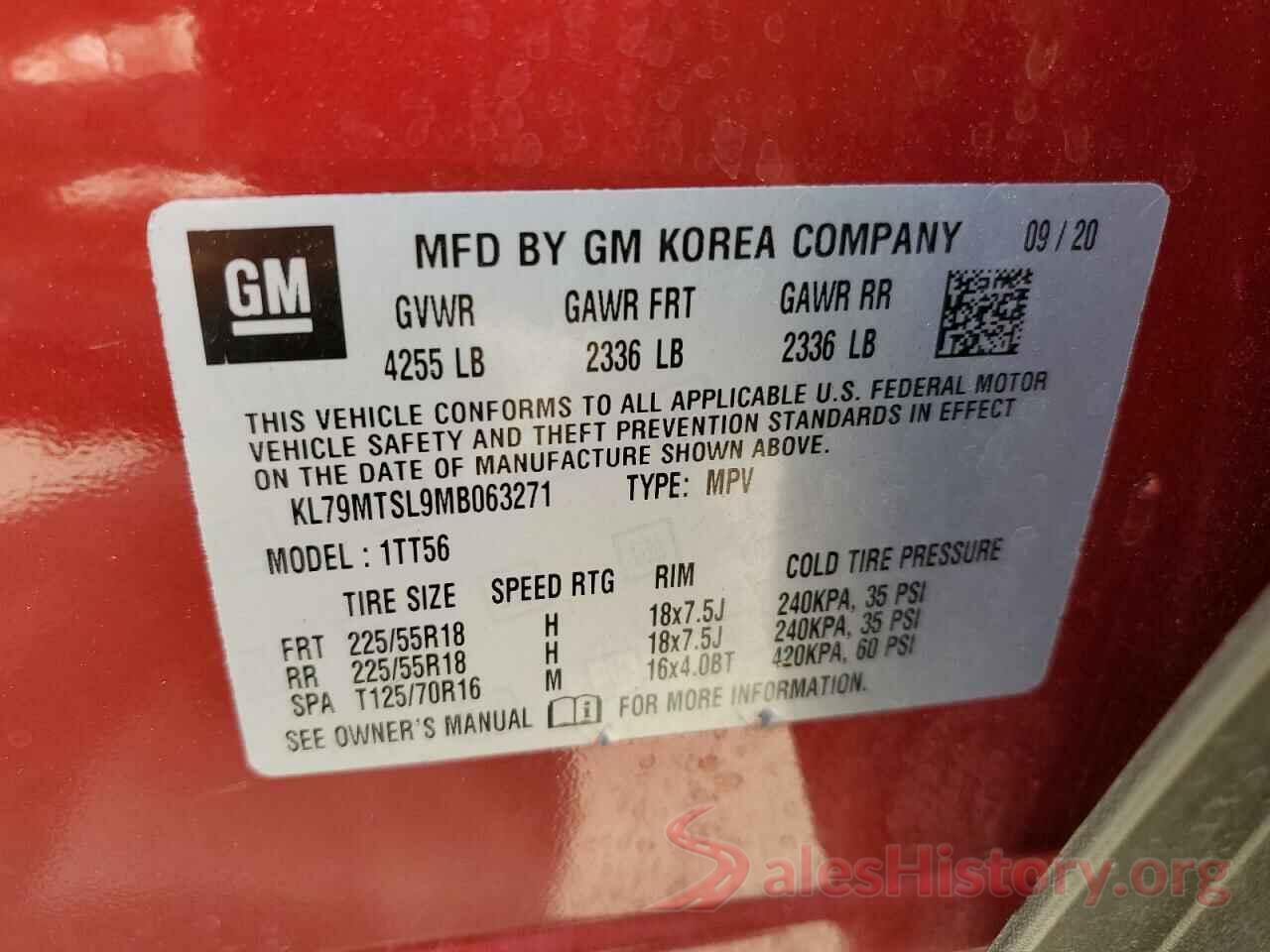 KL79MTSL9MB063271 2021 CHEVROLET TRAILBLZR