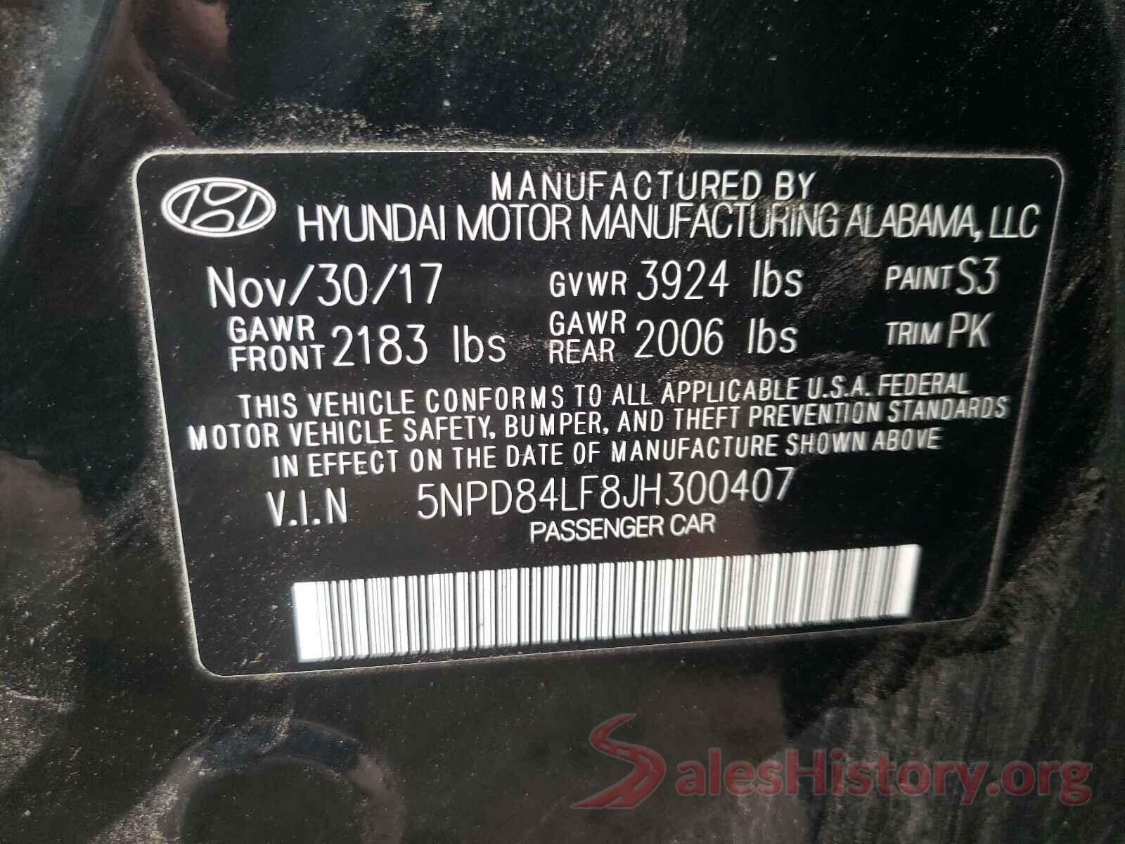 5NPD84LF8JH300407 2018 HYUNDAI ELANTRA