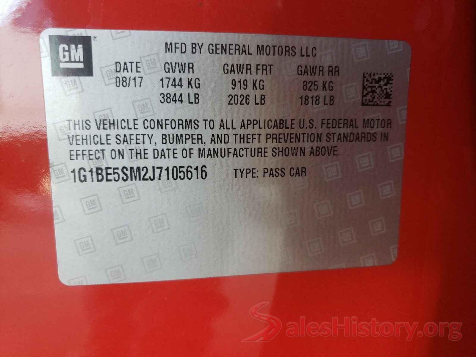 1G1BE5SM2J7105616 2018 CHEVROLET CRUZE