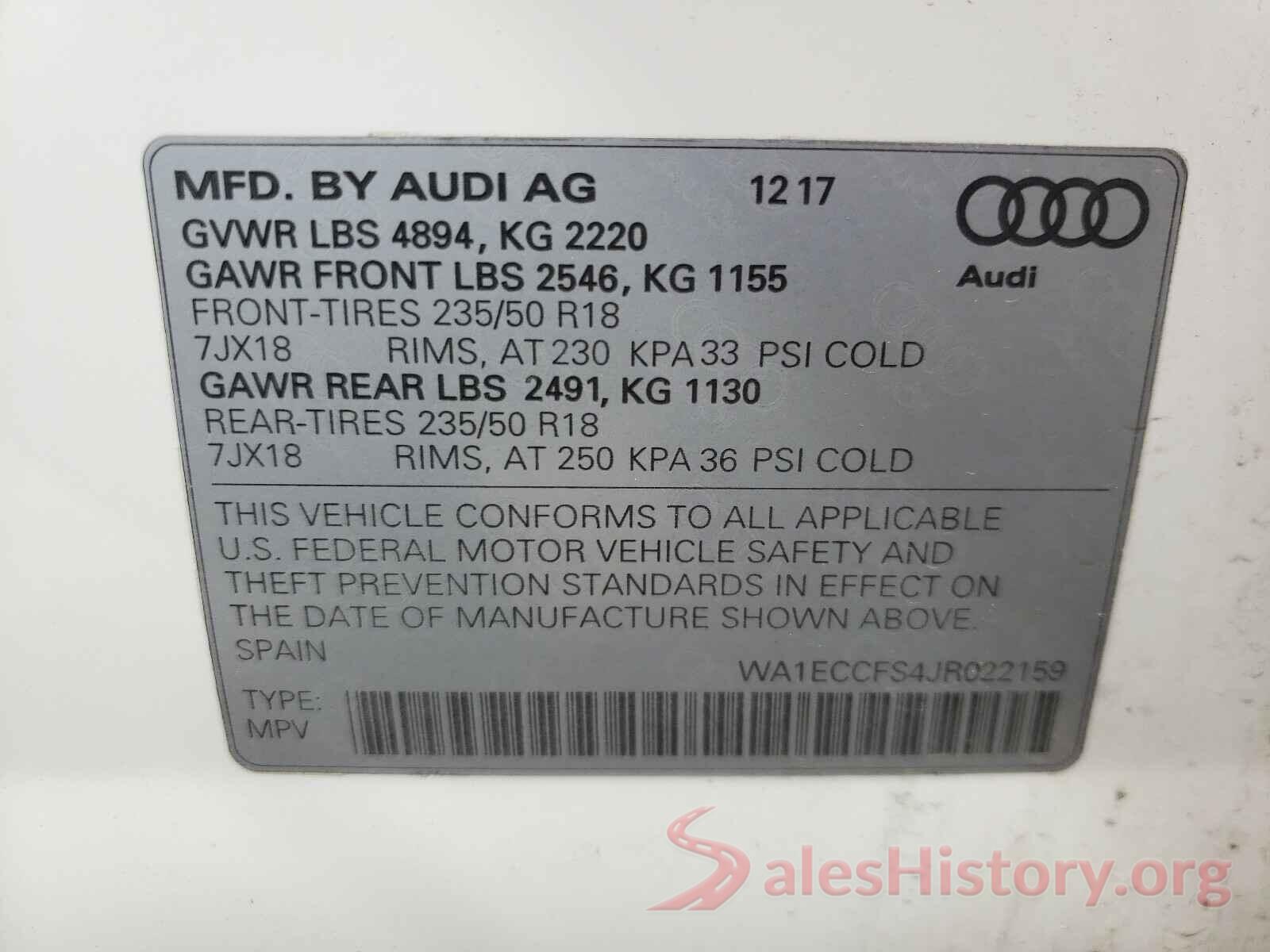 WA1ECCFS4JR022159 2018 AUDI Q3