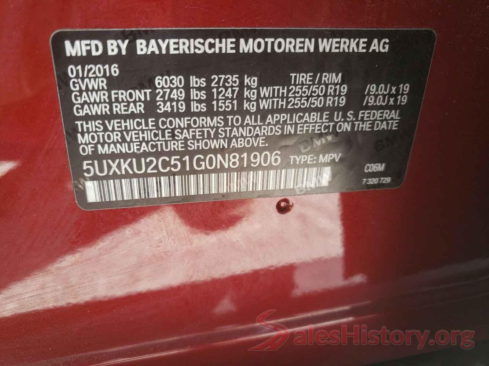 5UXKU2C51G0N81906 2016 BMW X6