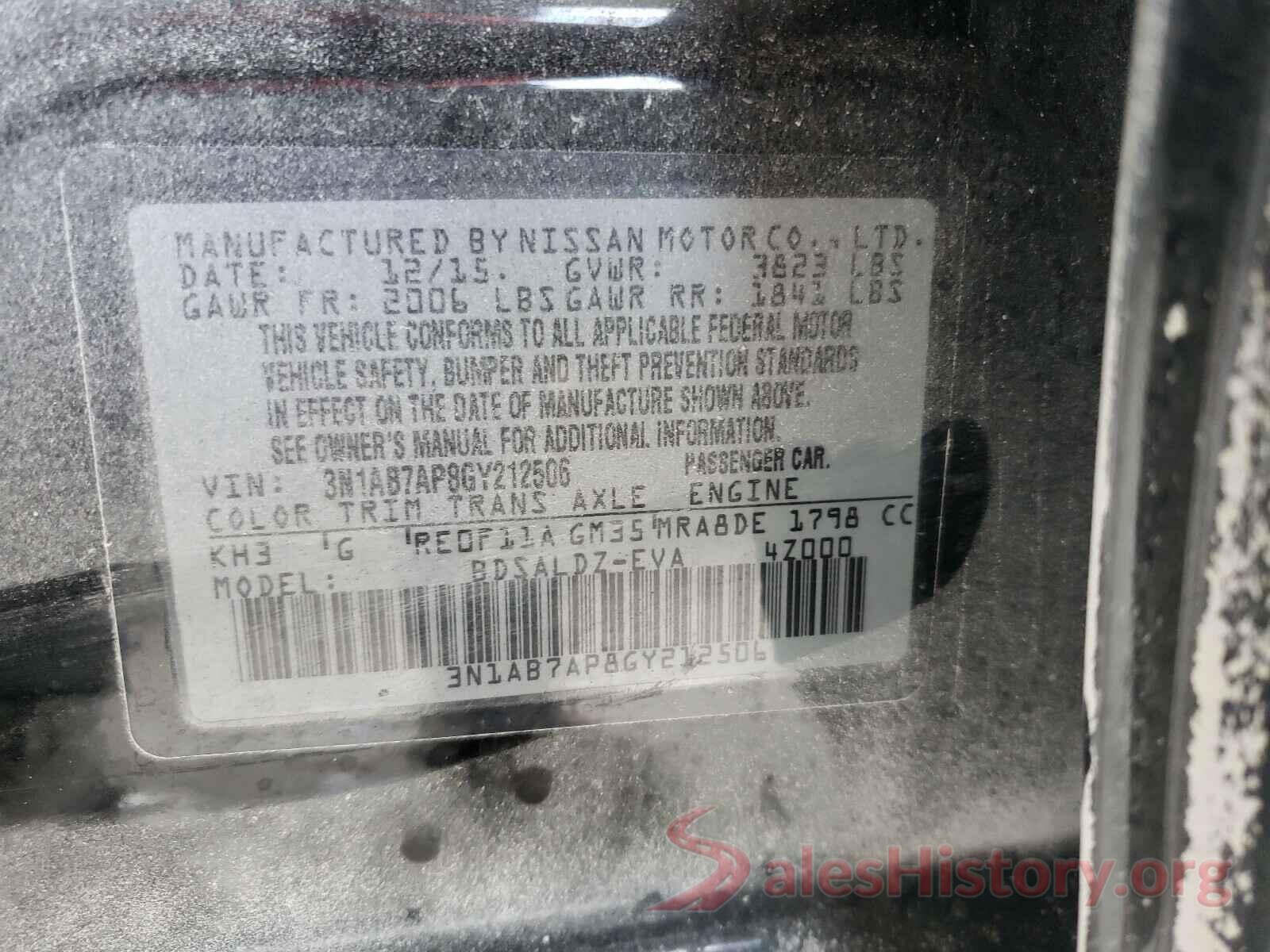 3N1AB7AP8GY212506 2016 NISSAN SENTRA