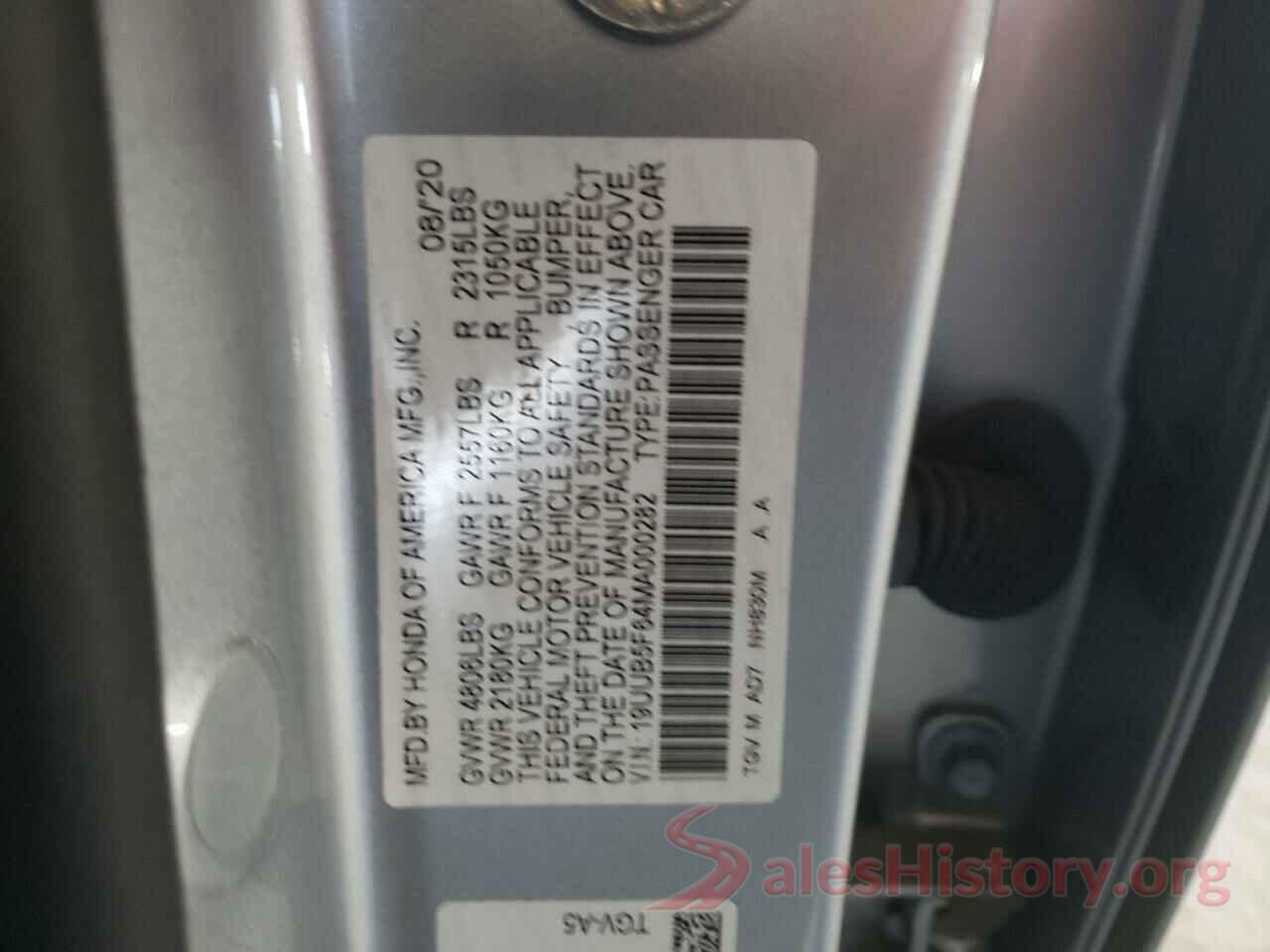 19UUB5F64MA000282 2021 ACURA TLX