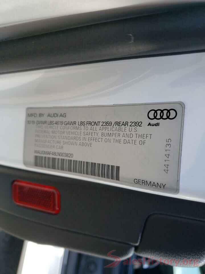 WAUGMAF48LN003820 2020 AUDI A4