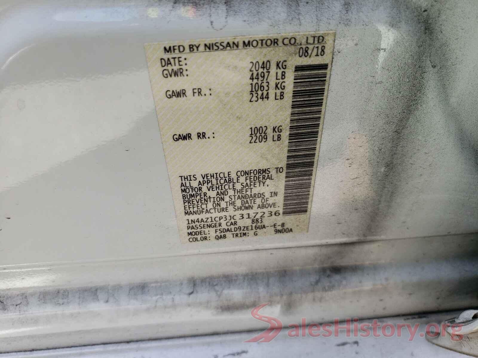 1N4AZ1CP3JC317236 2018 NISSAN LEAF