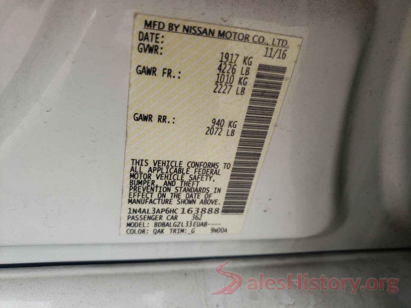 1N4AL3AP6HC163888 2017 NISSAN ALTIMA