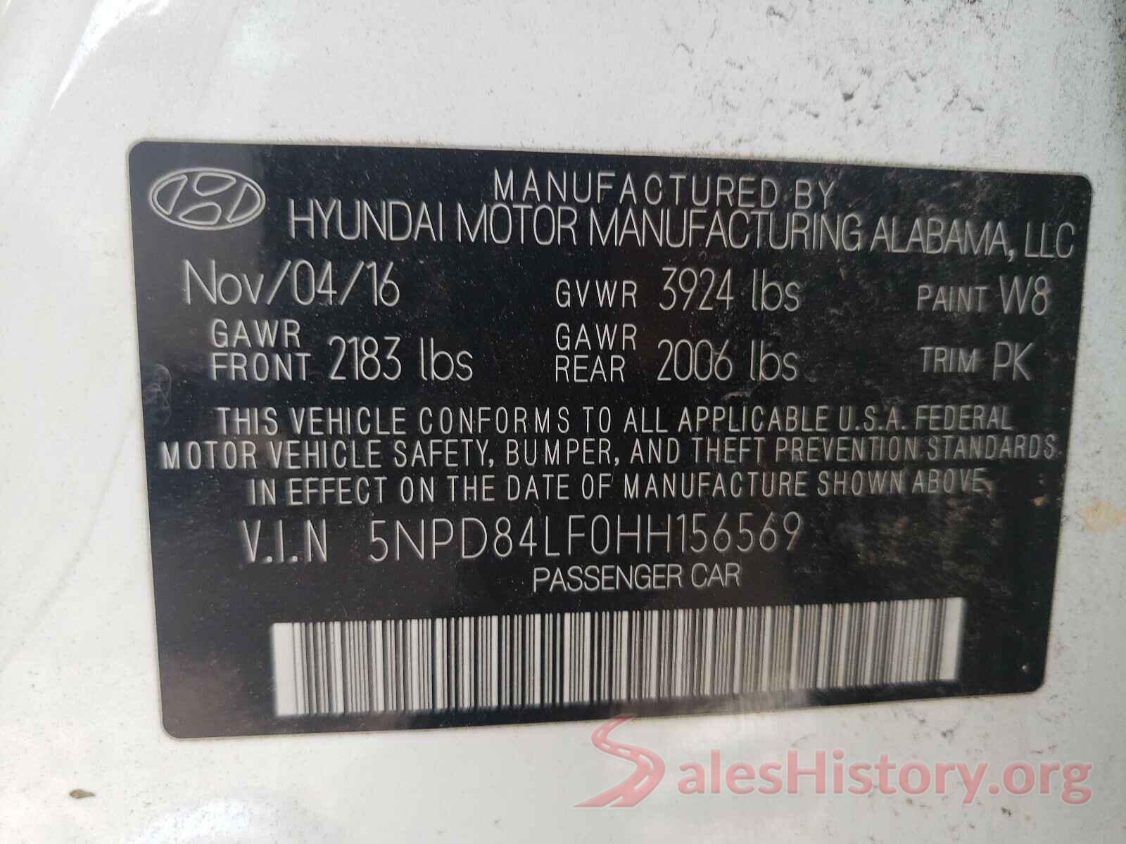 5NPD84LF0HH156569 2017 HYUNDAI ELANTRA