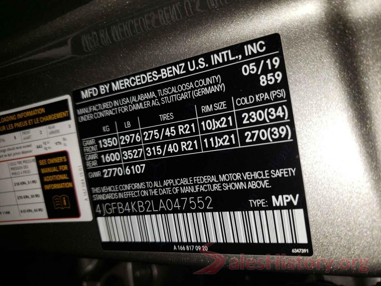 4JGFB4KB2LA047552 2020 MERCEDES-BENZ GLE-CLASS