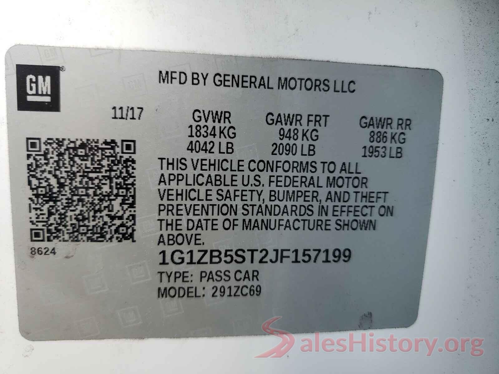 1G1ZB5ST2JF157199 2018 CHEVROLET MALIBU