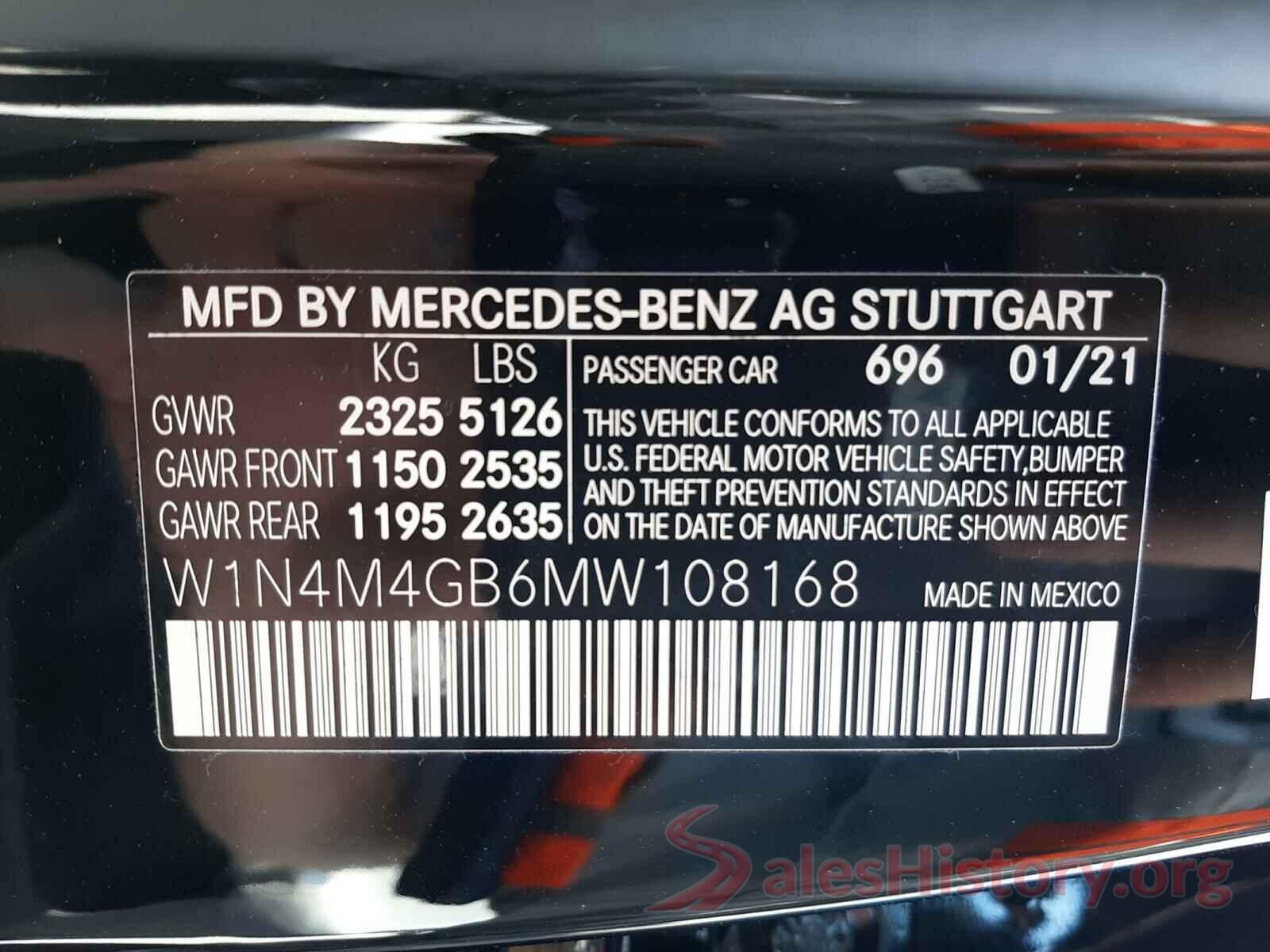 W1N4M4GB6MW108168 2021 MERCEDES-BENZ G CLASS