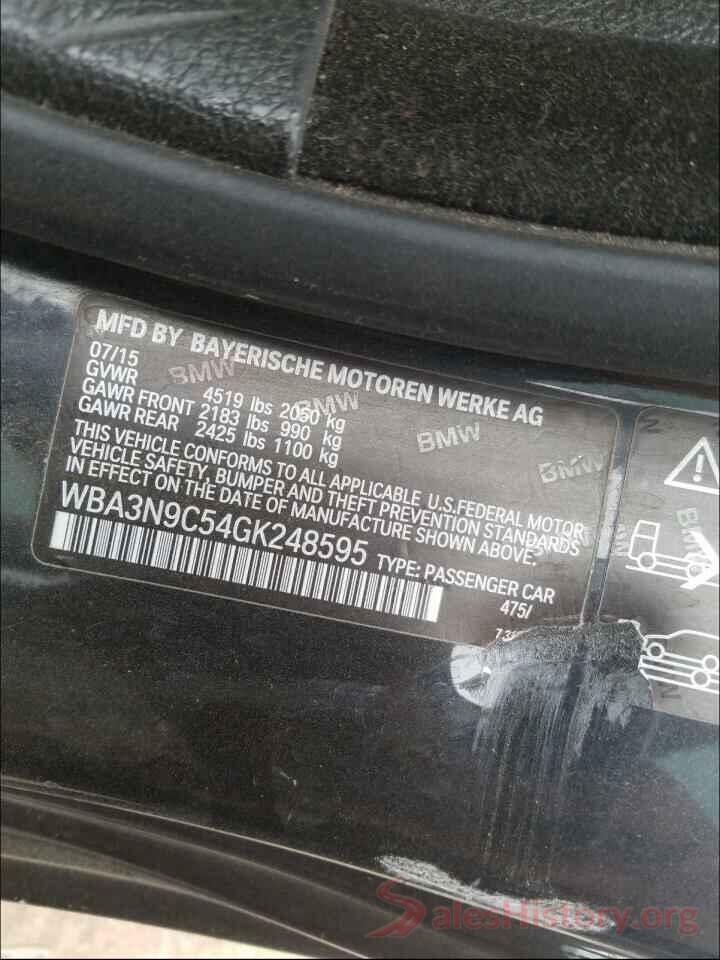 WBA3N9C54GK248595 2016 BMW 4 SERIES