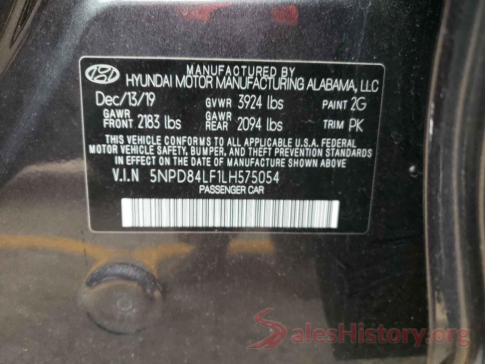 5NPD84LF1LH575054 2020 HYUNDAI ELANTRA