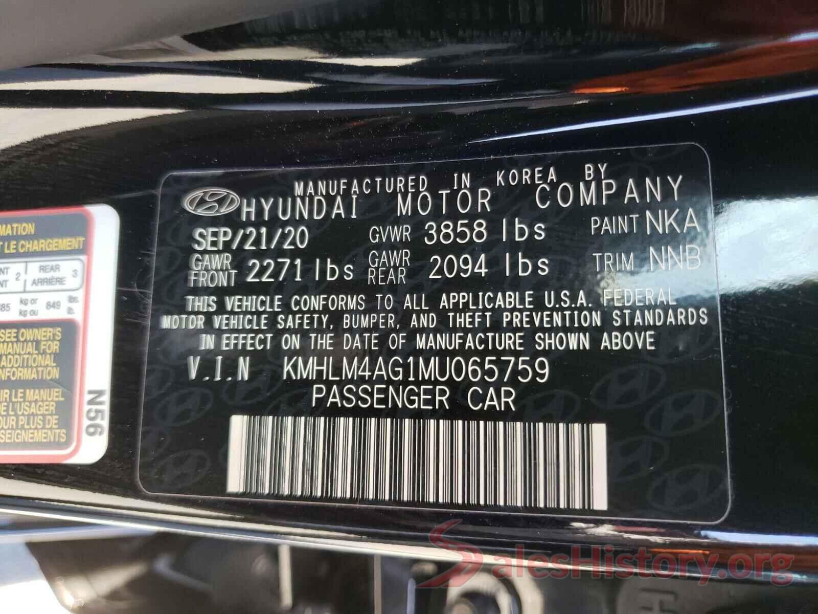 KMHLM4AG1MU065759 2021 HYUNDAI ELANTRA