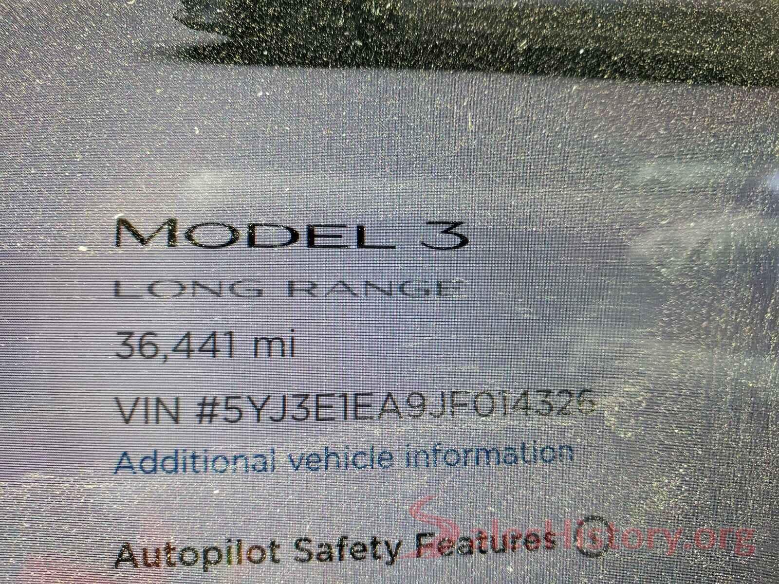 5YJ3E1EA9JF014326 2018 TESLA MODEL 3