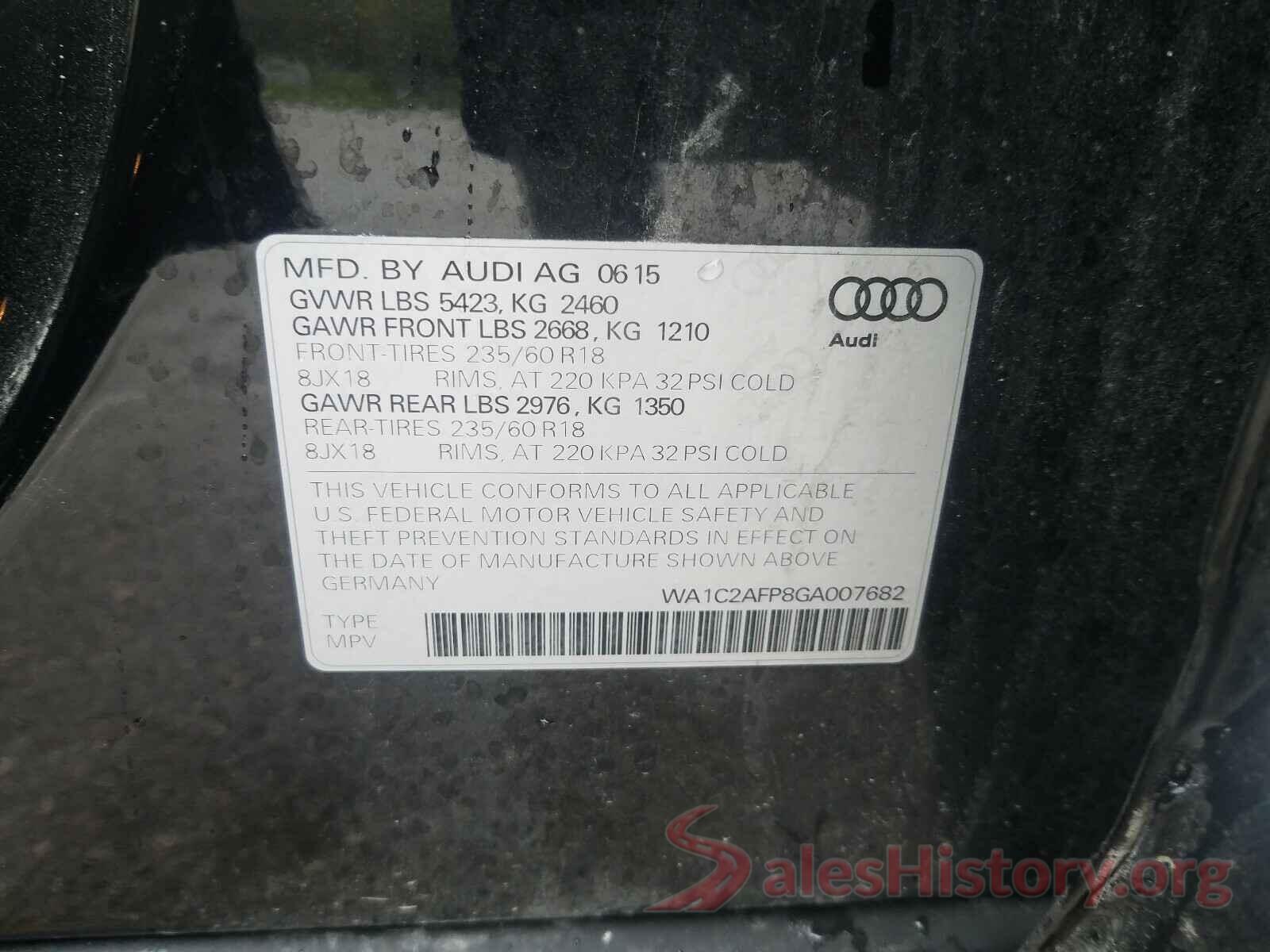 WA1C2AFP8GA007682 2016 AUDI Q5