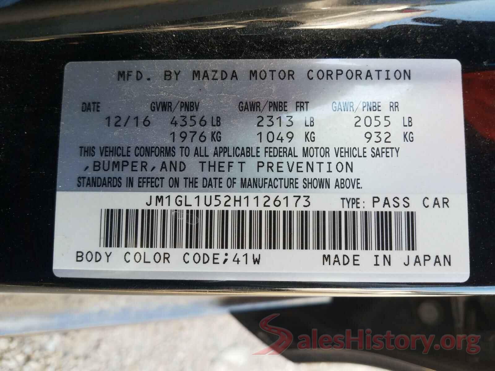 JM1GL1U52H1126173 2017 MAZDA 6