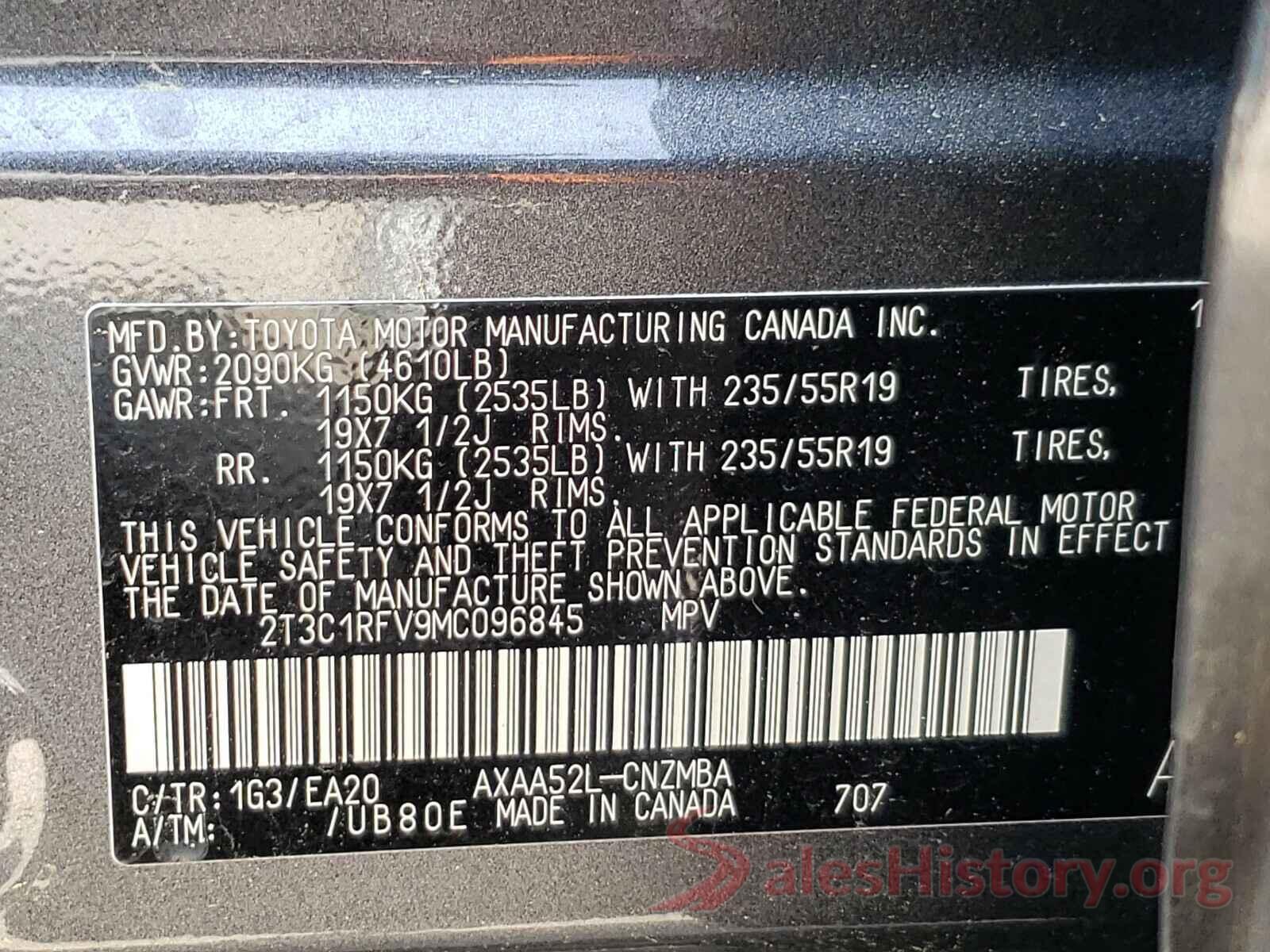 2T3C1RFV9MC096845 2021 TOYOTA RAV4