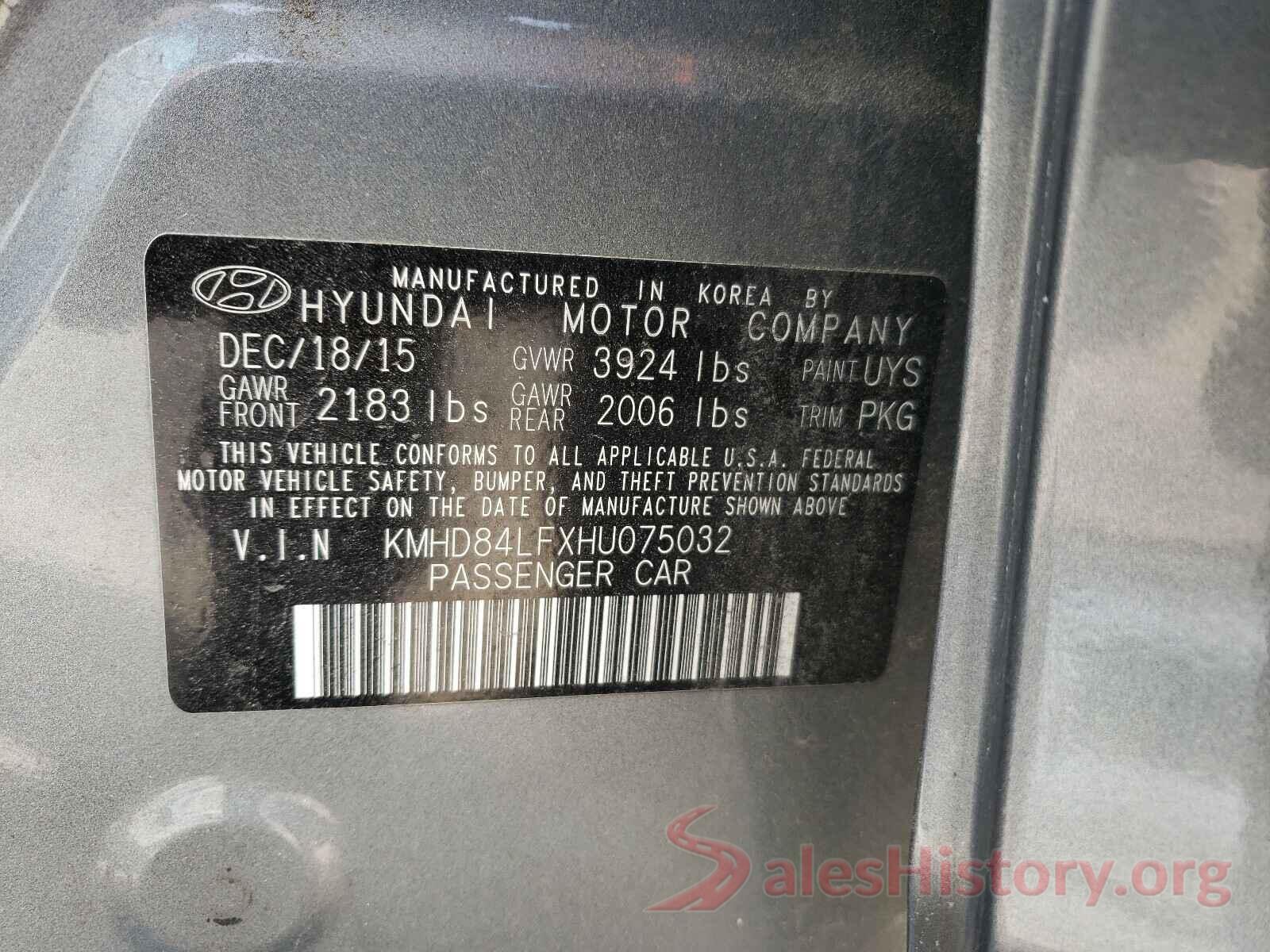 KMHD84LFXHU075032 2017 HYUNDAI ELANTRA