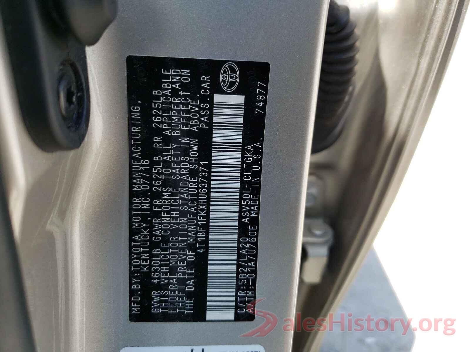 4T1BF1FKXHU637371 2017 TOYOTA CAMRY