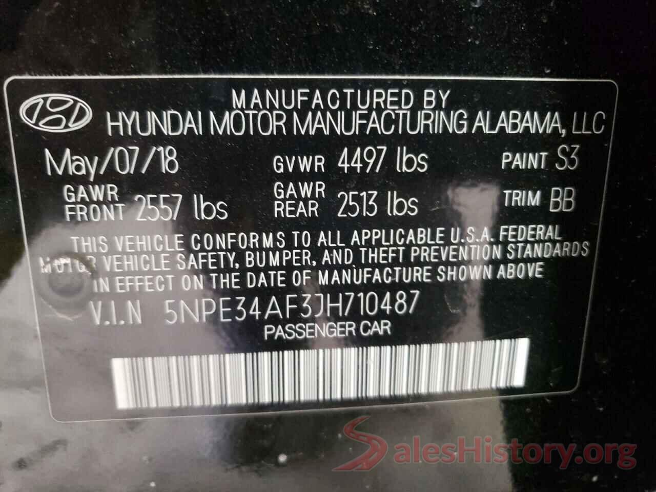 5NPE34AF3JH710487 2018 HYUNDAI SONATA