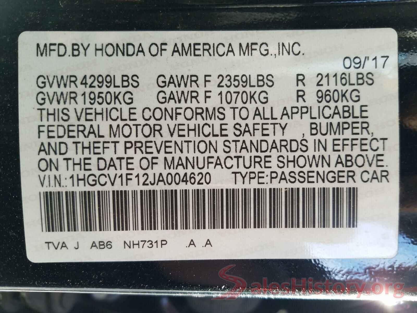 1HGCV1F12JA004620 2018 HONDA ACCORD