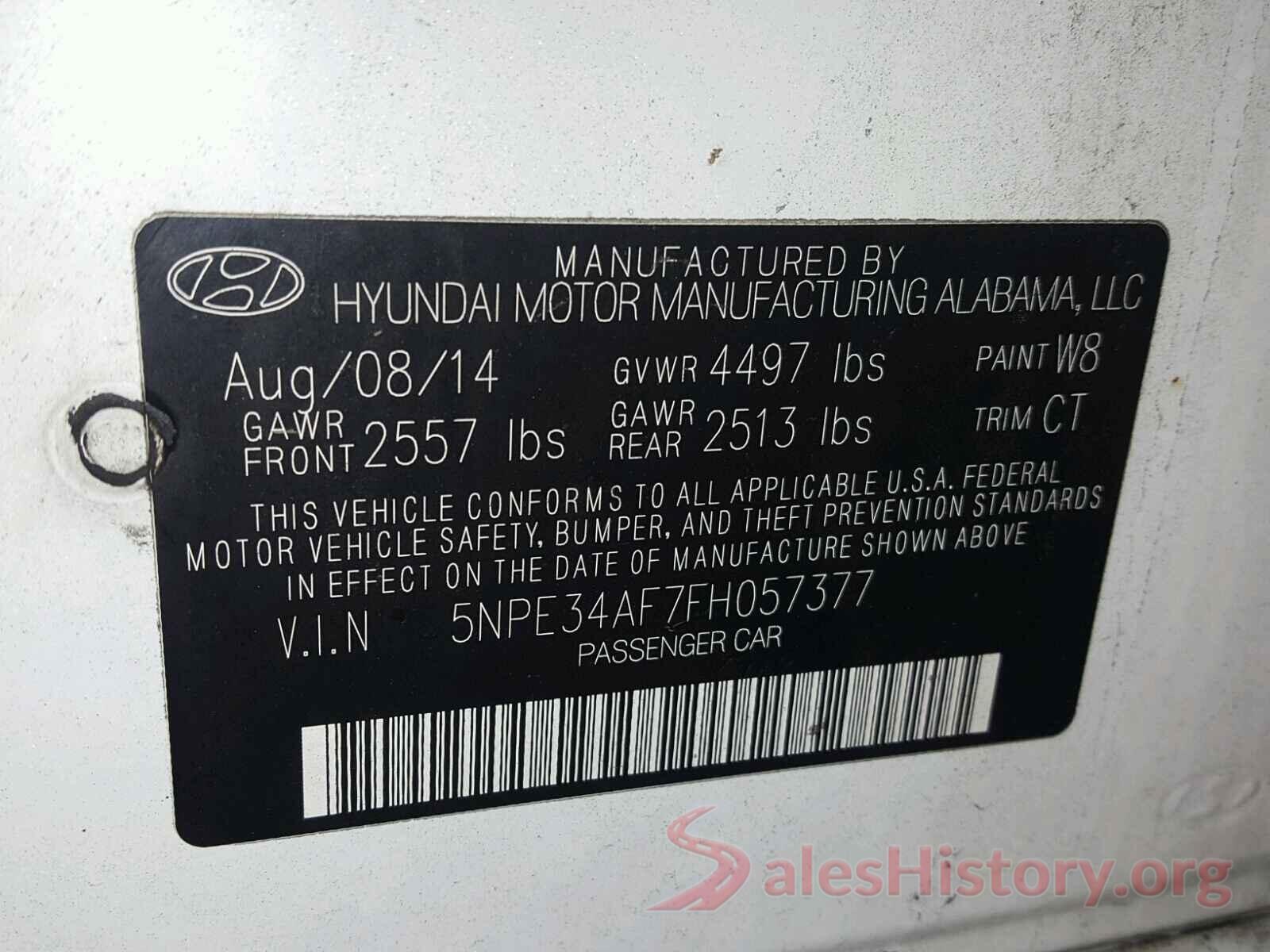 5NPE34AF7FH057377 2015 HYUNDAI SONATA