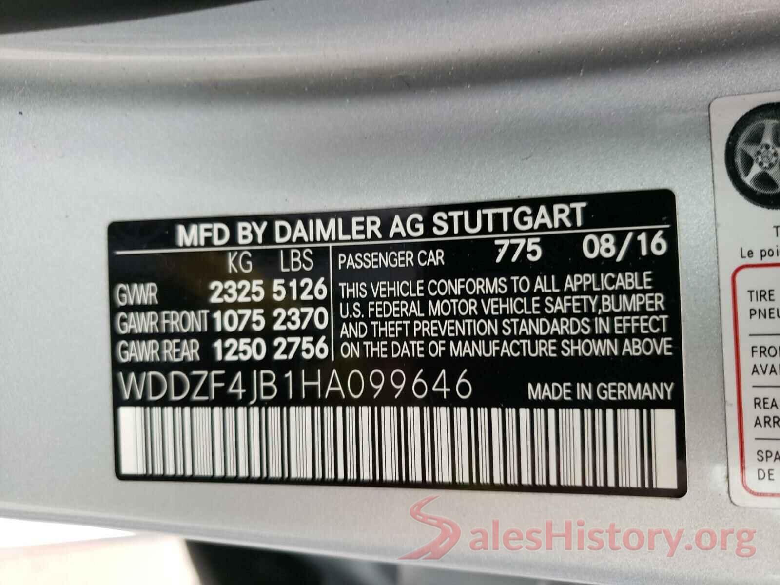 WDDZF4JB1HA099646 2017 MERCEDES-BENZ E CLASS