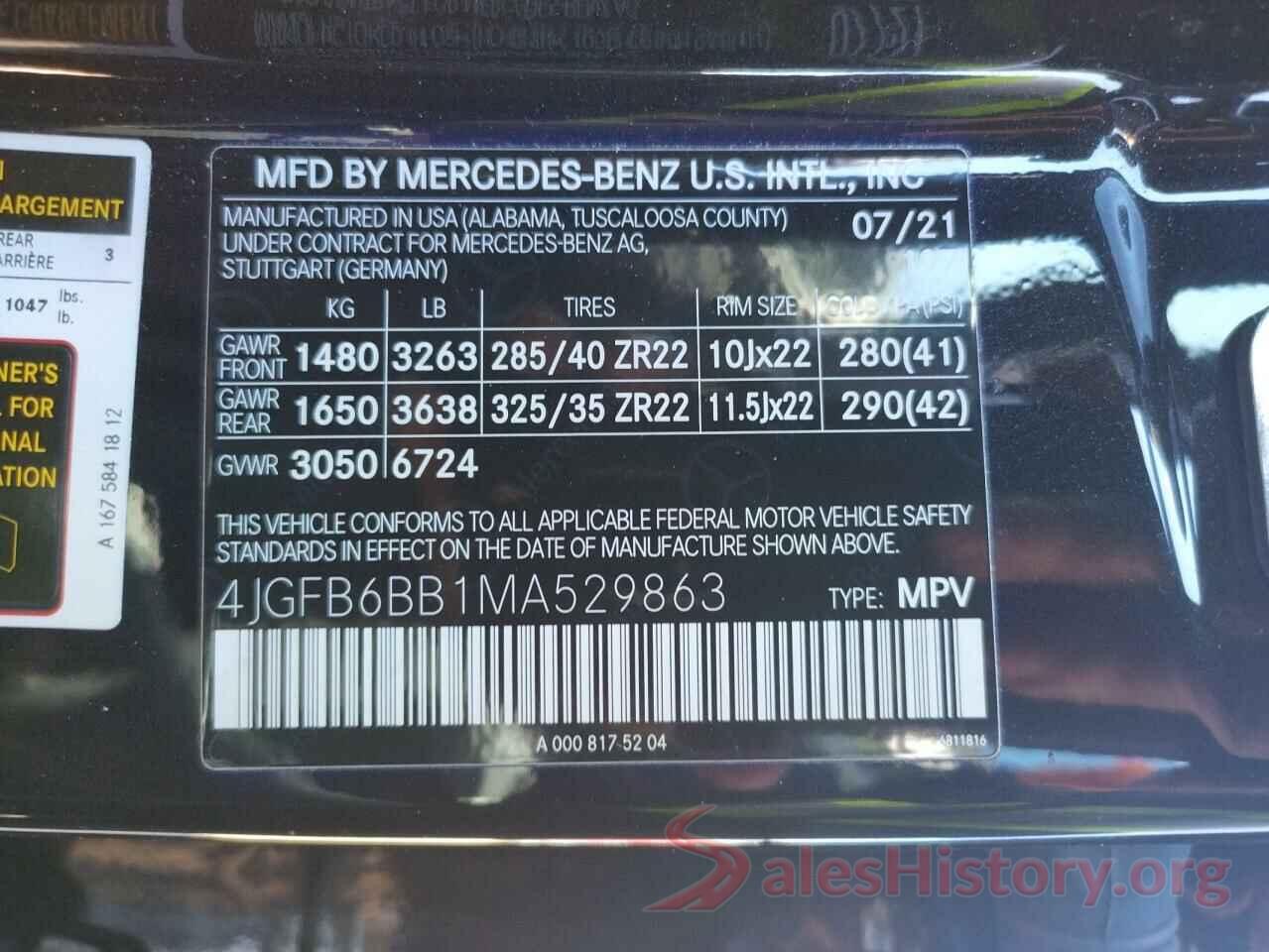 4JGFB6BB1MA529863 2021 MERCEDES-BENZ GLE-CLASS