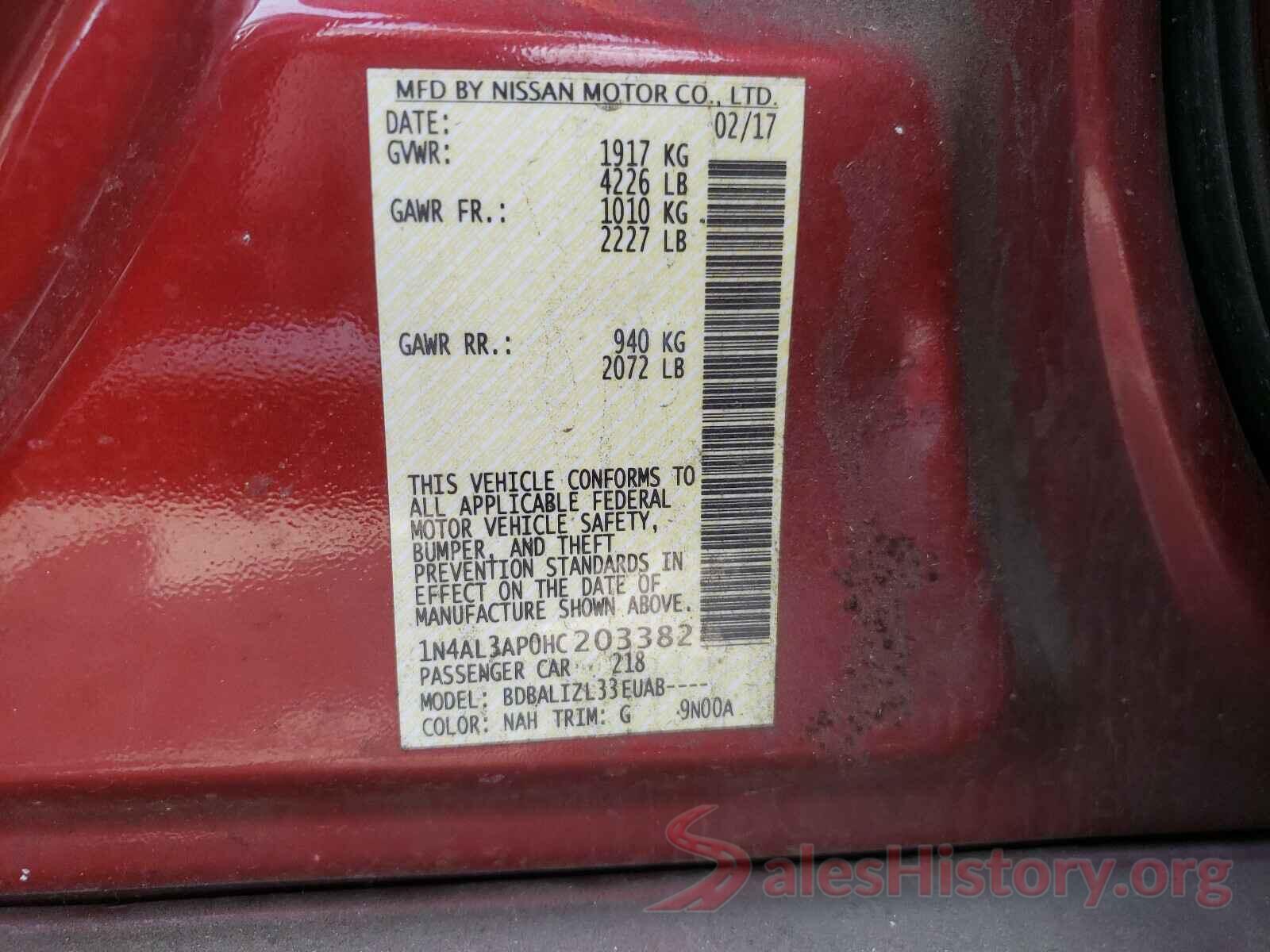 1N4AL3AP0HC203382 2017 NISSAN ALTIMA