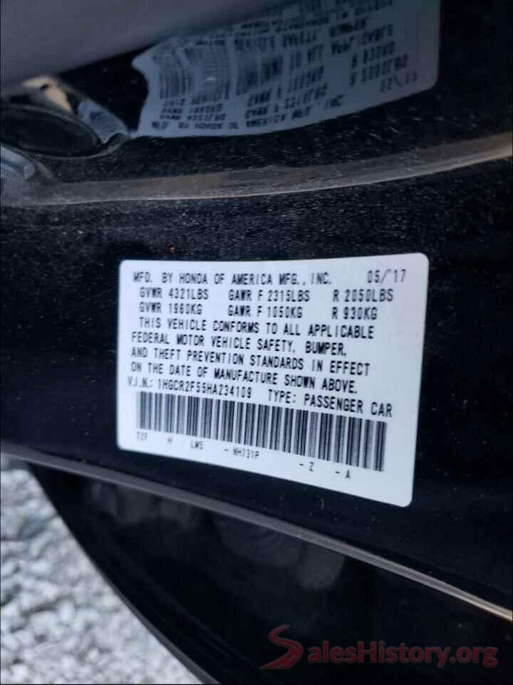 1HGCR2F55HA234109 2017 HONDA ACCORD