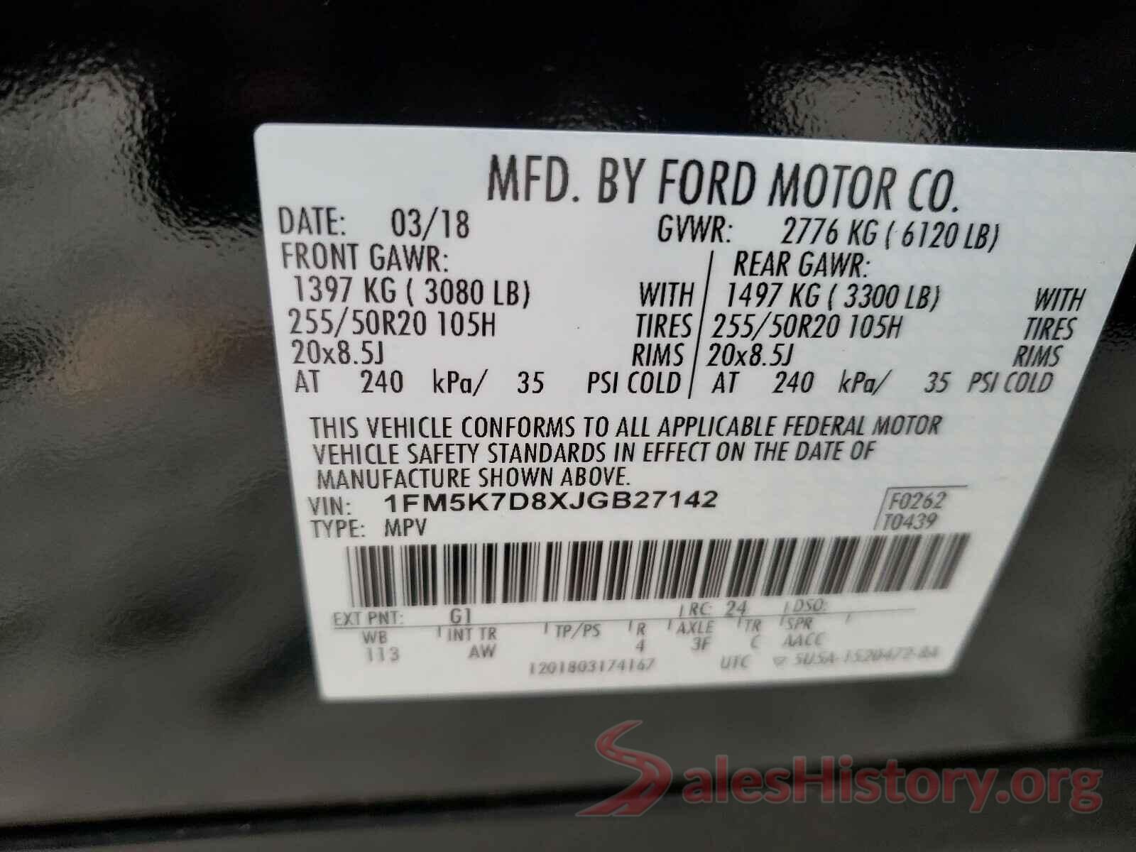 1FM5K7D8XJGB27142 2018 FORD EXPLORER