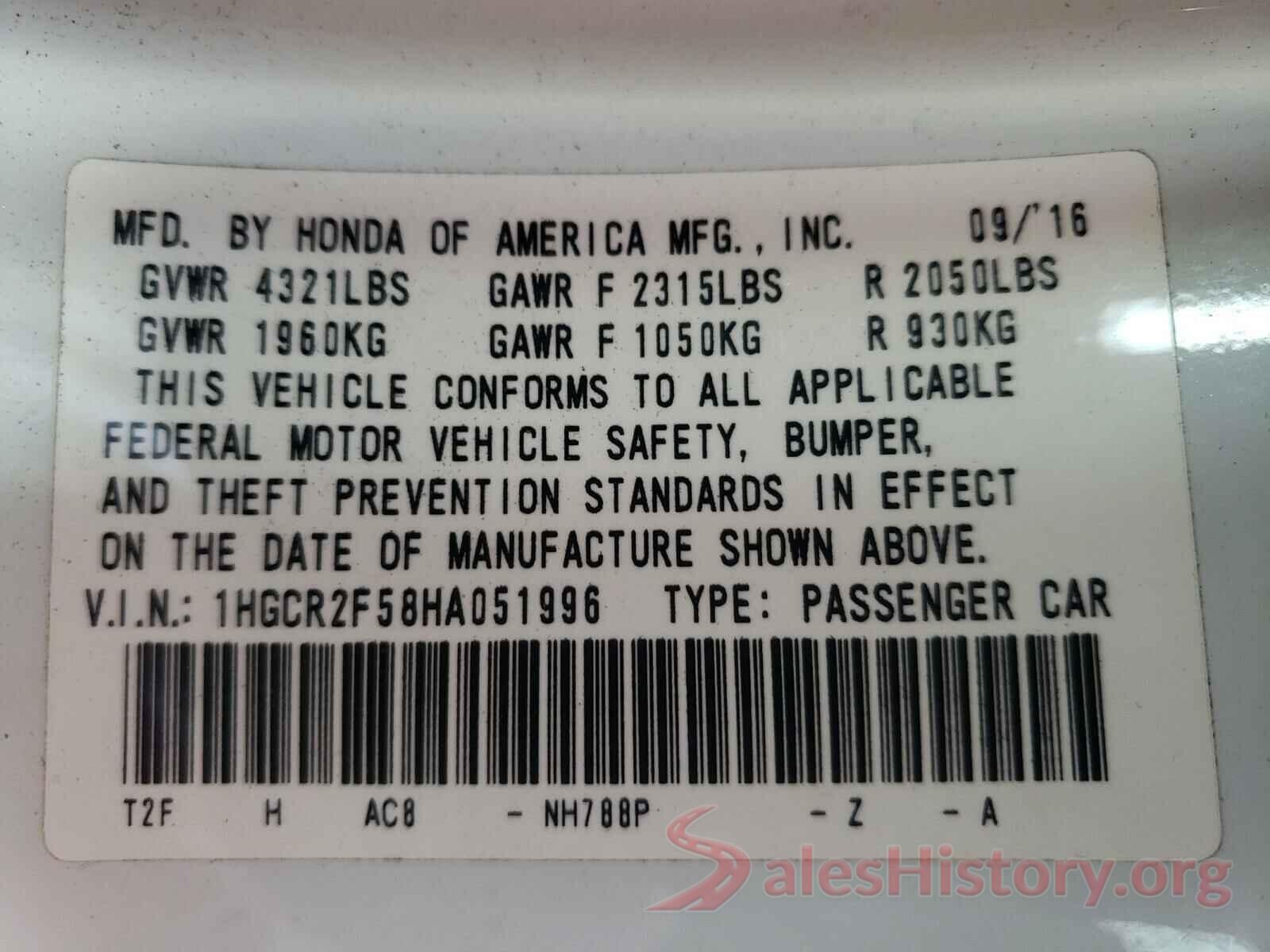 1HGCR2F58HA051996 2017 HONDA ACCORD