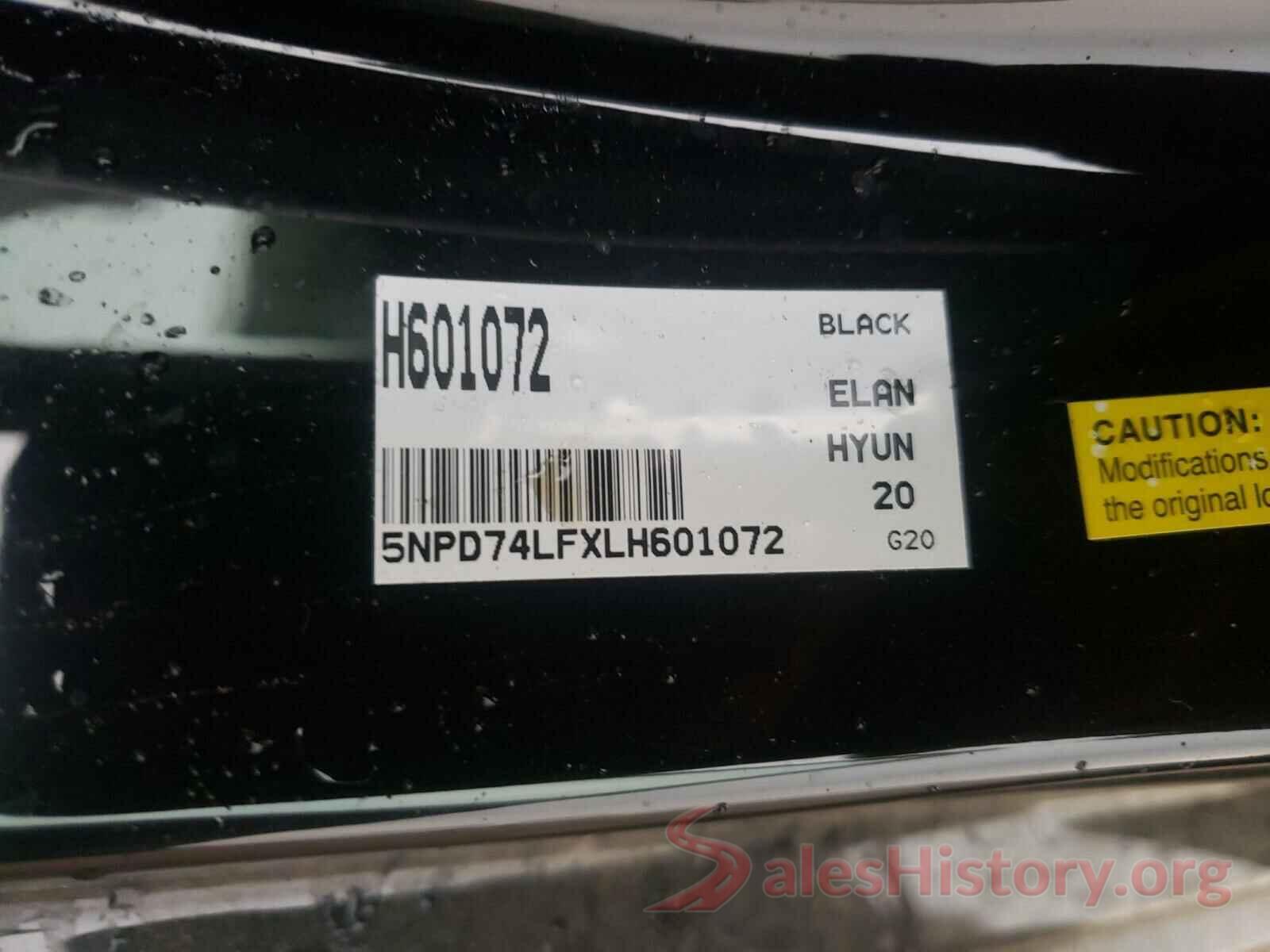 5NPD74LFXLH601072 2020 HYUNDAI ELANTRA