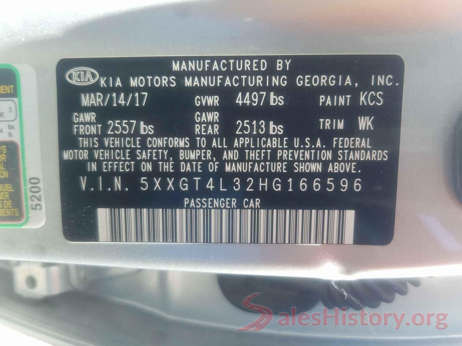 5XXGT4L32HG166596 2017 KIA OPTIMA