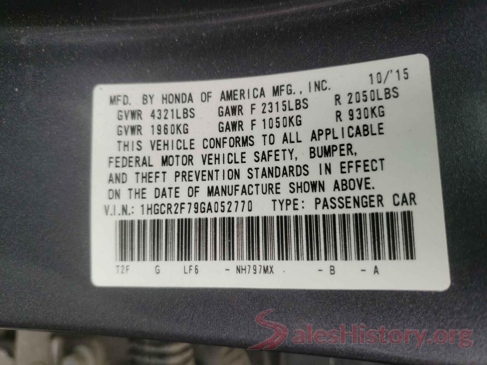 1HGCR2F79GA052770 2016 HONDA ACCORD