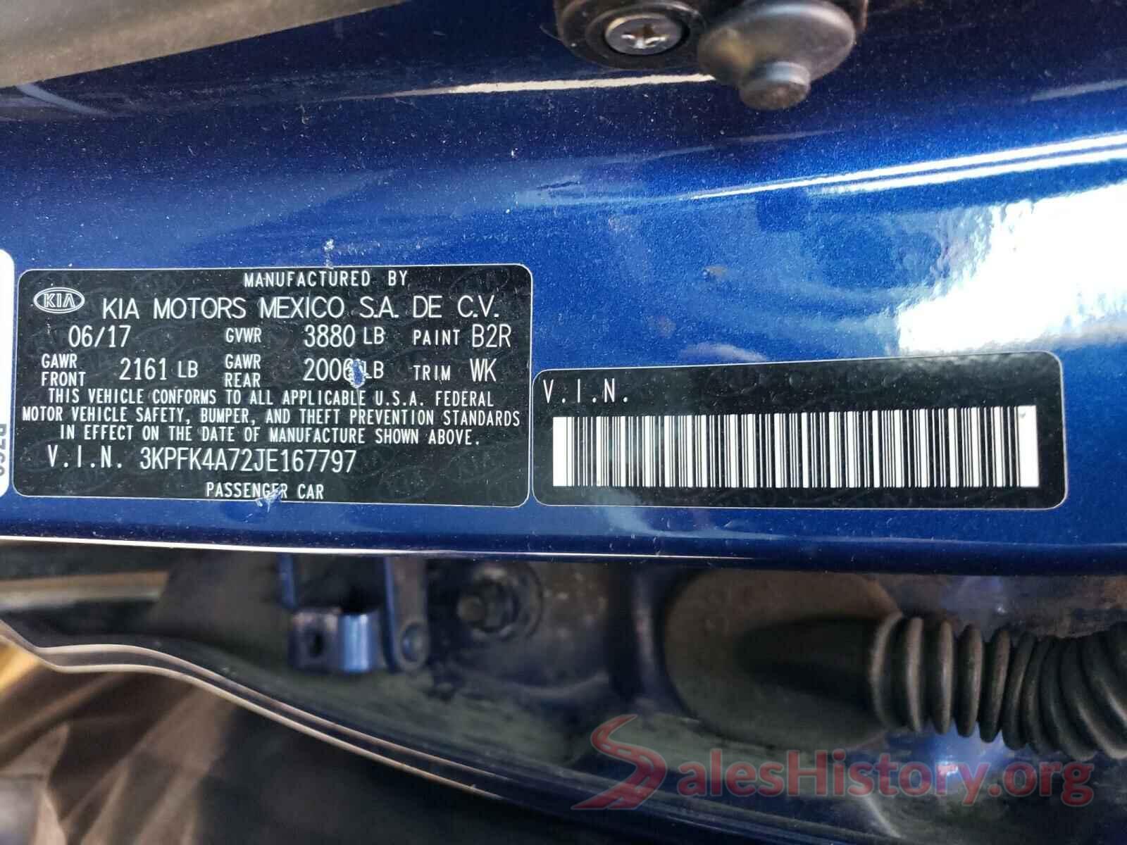 3KPFK4A72JE167797 2018 KIA FORTE