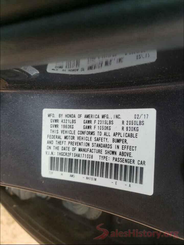 1HGCR2F15HA171008 2017 HONDA ACCORD